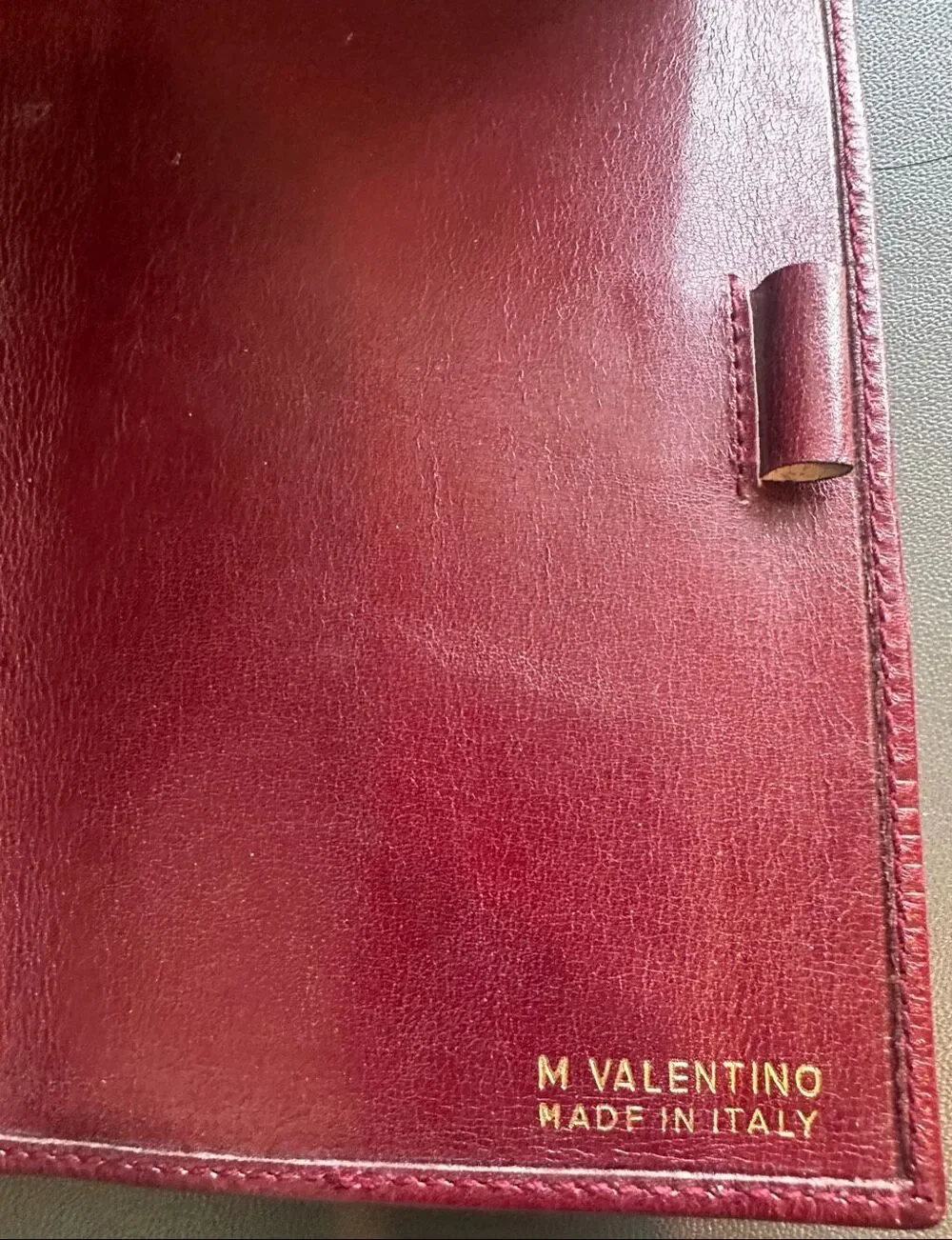 Mario Valentino burgundy leather agenda notepad made in Italy